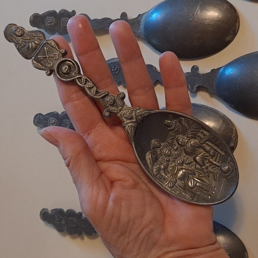 Vintage Decorative Pewter Spoons